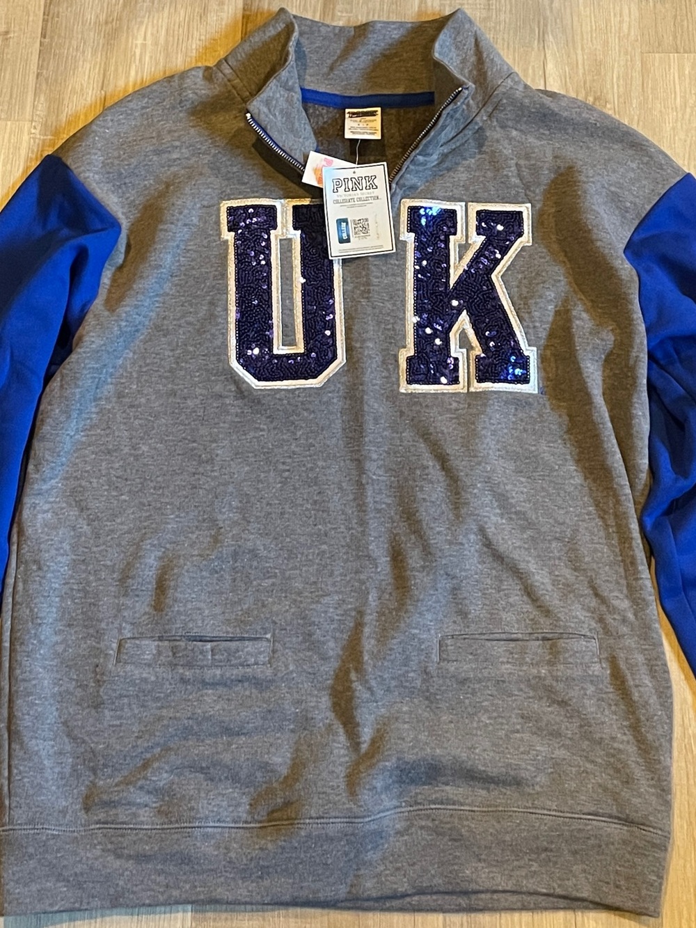 Pink Victoria's Secret University of Kentucky quarter-zip pullover Size S NEW